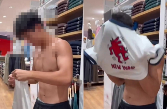 台灣新聞通訊社-陸健身網紅逛UNIQLO「脫衣試穿!」日網炸鍋:拜託別來日本