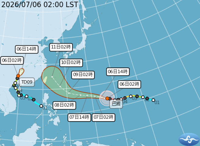 台灣新聞通訊社-強颱巴威挑戰今年風王 最可能2預測路徑曝 台灣都逃不掉