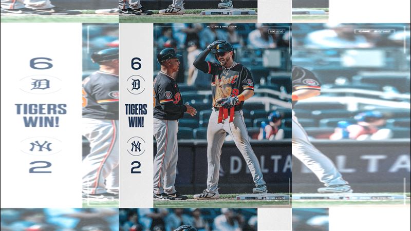 台灣新聞通訊社-MLB/李灝宇延長賽選保送連10場上壘 老虎一棒清壘送洋基本季最長7連敗