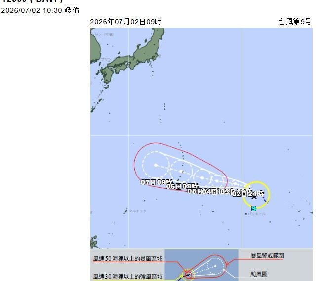 台灣新聞通訊社-快訊/「巴威」颱風生成!最新預測路徑出爐 逼台關鍵曝光