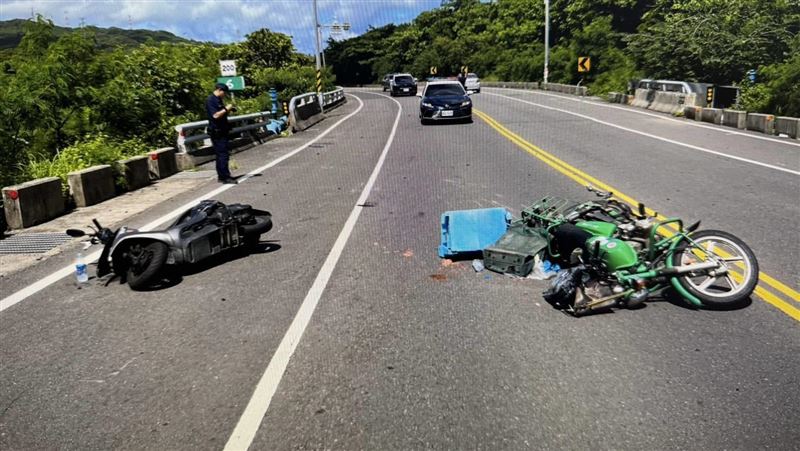 台灣新聞通訊社-美景殺人?墾丁騎士疑分心「看蝴蝶」下秒追撞郵差 雙雙慘摔送醫