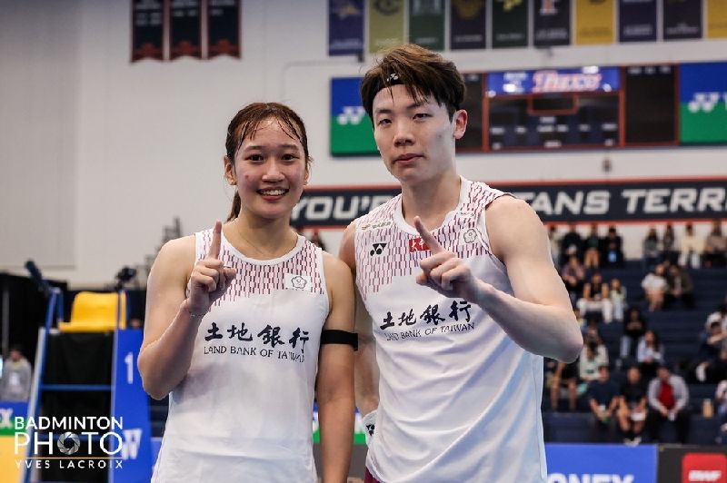 台灣新聞通訊社-加拿大羽球公開賽/台灣混雙劉廣珩、許尹鏸「拍落頭號種子」爭冠