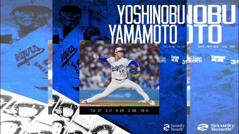 台灣新聞通訊社-MLB／本季首度7局0失分　山本由伸王牌模式啟動！100球10K封鎖教士
