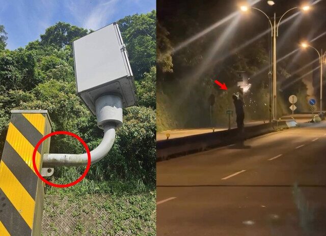 台灣新聞通訊社-台3超速被拍引怒火！ 新竹男「深夜鋸桿」畫面曝光
