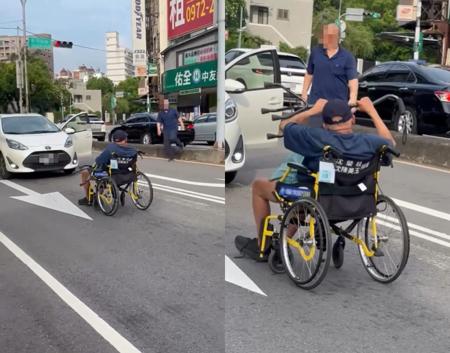 台灣新聞通訊社-台中「龜仙人」又鬧事 坐輪椅逆向擋車、舉杖亂舞
