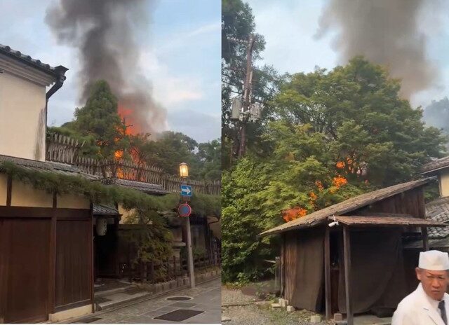 台灣新聞通訊社-京都410年古寺大火！ 遊客目擊月真院「黑煙沖天」