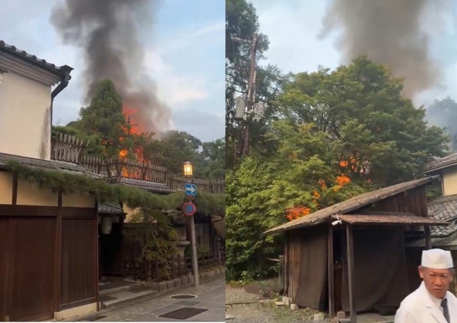 台灣新聞通訊社-京都410年古寺大火! 遊客目擊月真院「黑煙沖天」