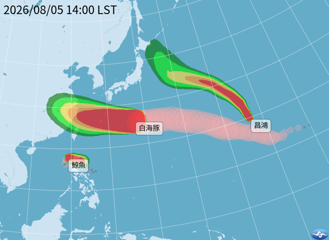 台灣新聞通訊社-白海豚颱風西進!海警最快發布時間曝 周末豪雨狂炸「紫到發白」