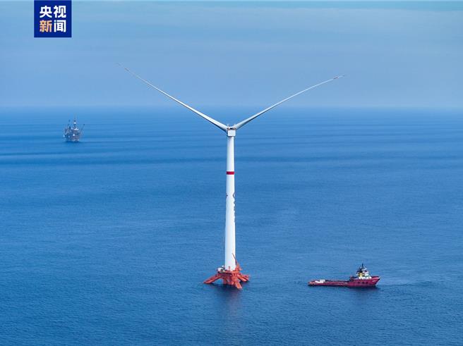 台灣新聞通訊社-全球首座！陸16兆瓦張力腿浮式風電平台 直供綠電給油田
