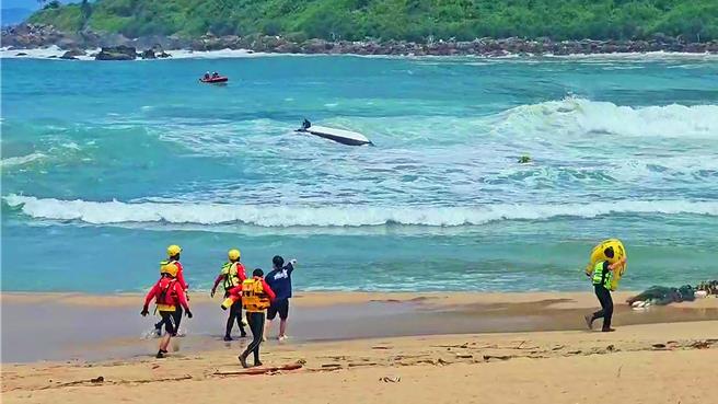 台灣新聞通訊社-大武崙海灘意外 白海豚環流大浪 泳客遭捲走失蹤