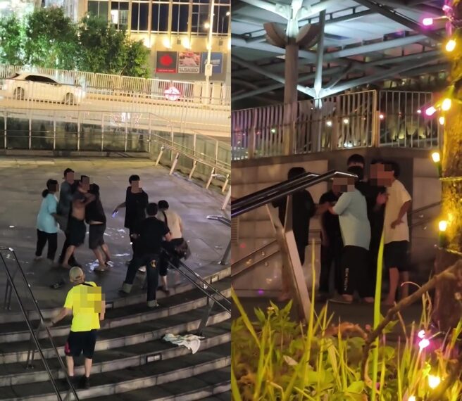 台灣新聞通訊社-基隆火車站南站大亂鬥!3男女酒後失控互毆 警火速到場逮人